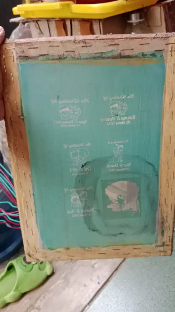 Screen sablon bekas usaha sablon gelas souvenir