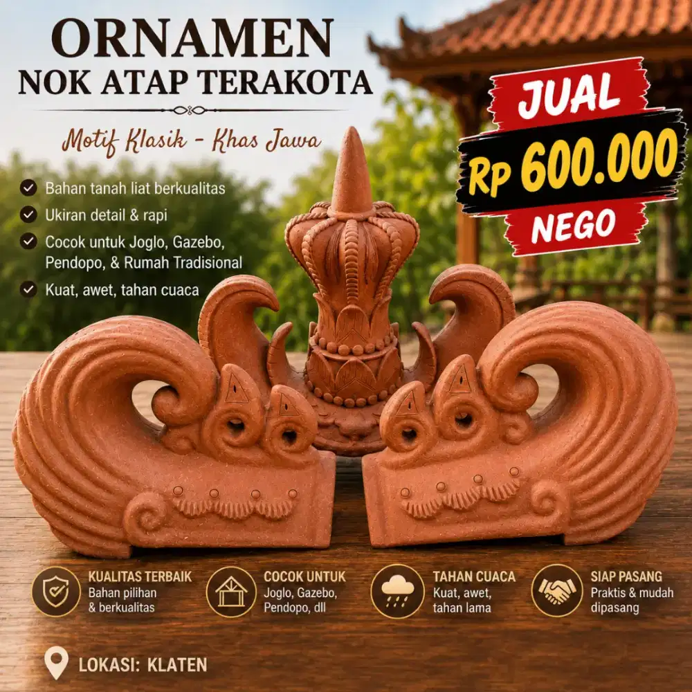 ORNAMEN NOK ATAP TERAKOTA – MOTIF KLASIK KHAS JAWA