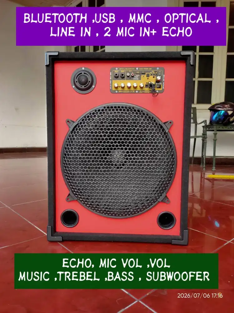Speaker bluetooth 15 inch Subwoofer karaoke