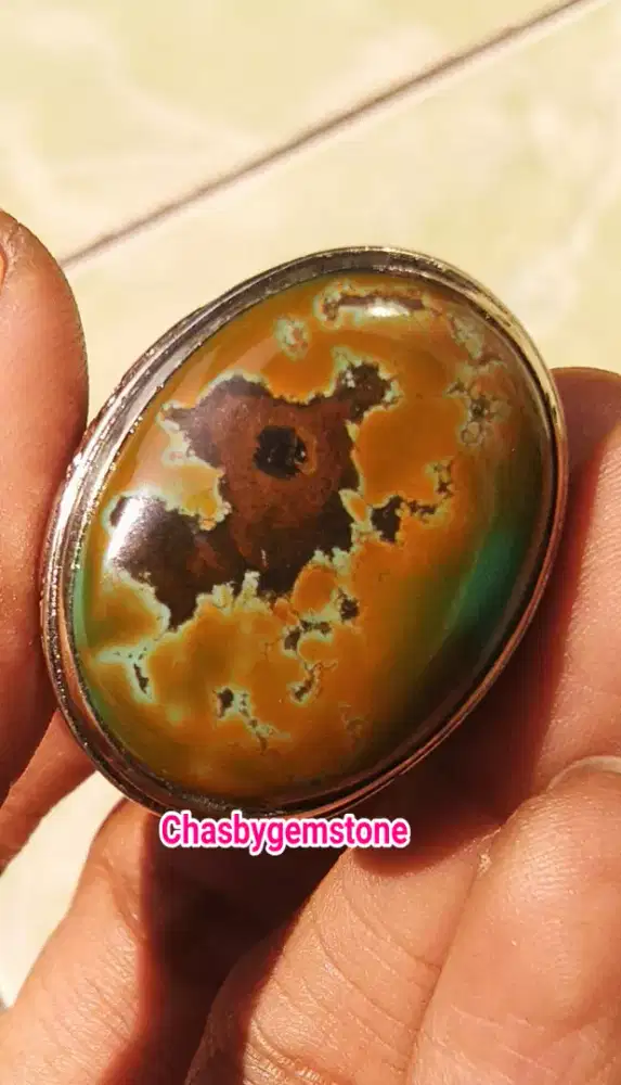 Natural Pirus Hubei motif ikan-Cincin Pirus Persia motif ikan