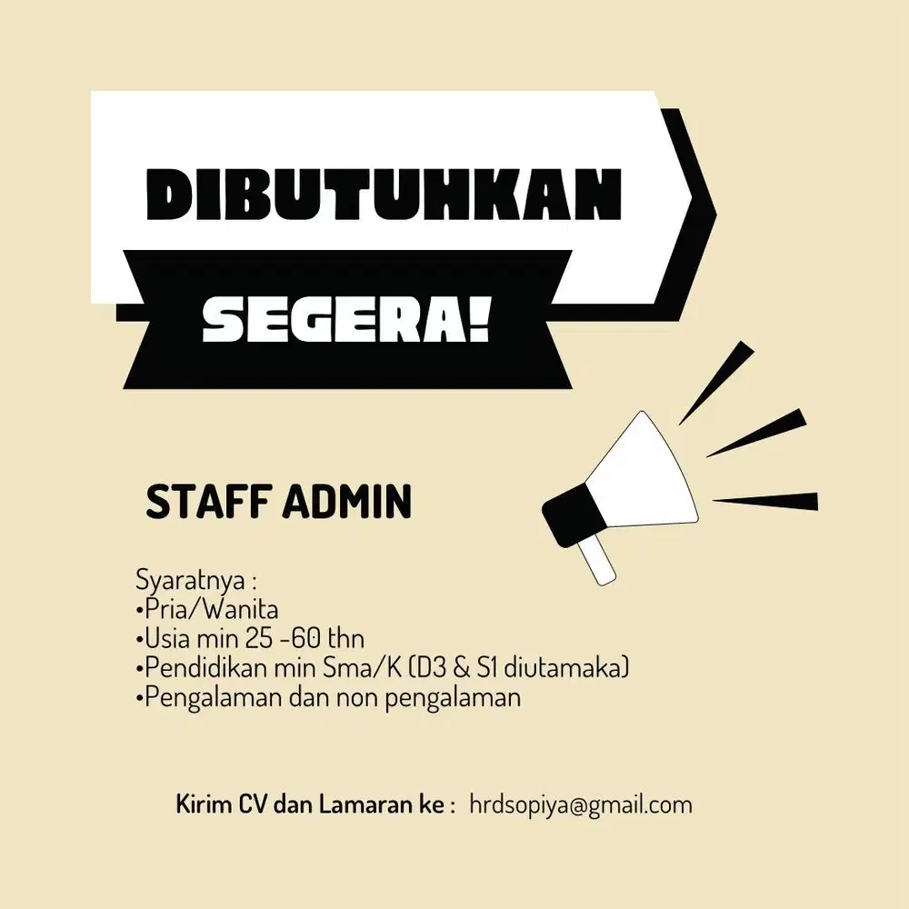 LOWONGAN KERJA ADMIN