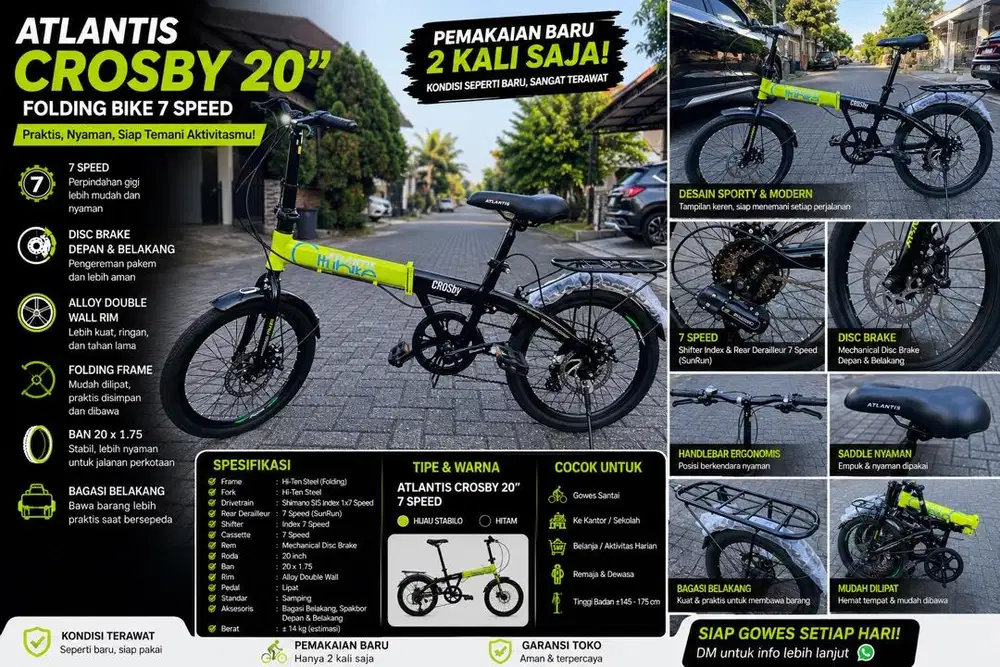 Sepeda lipat Atlantis Crosby 20 inci