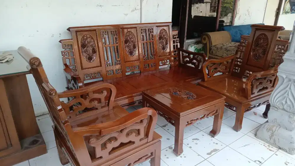 Kursi jati set coklat