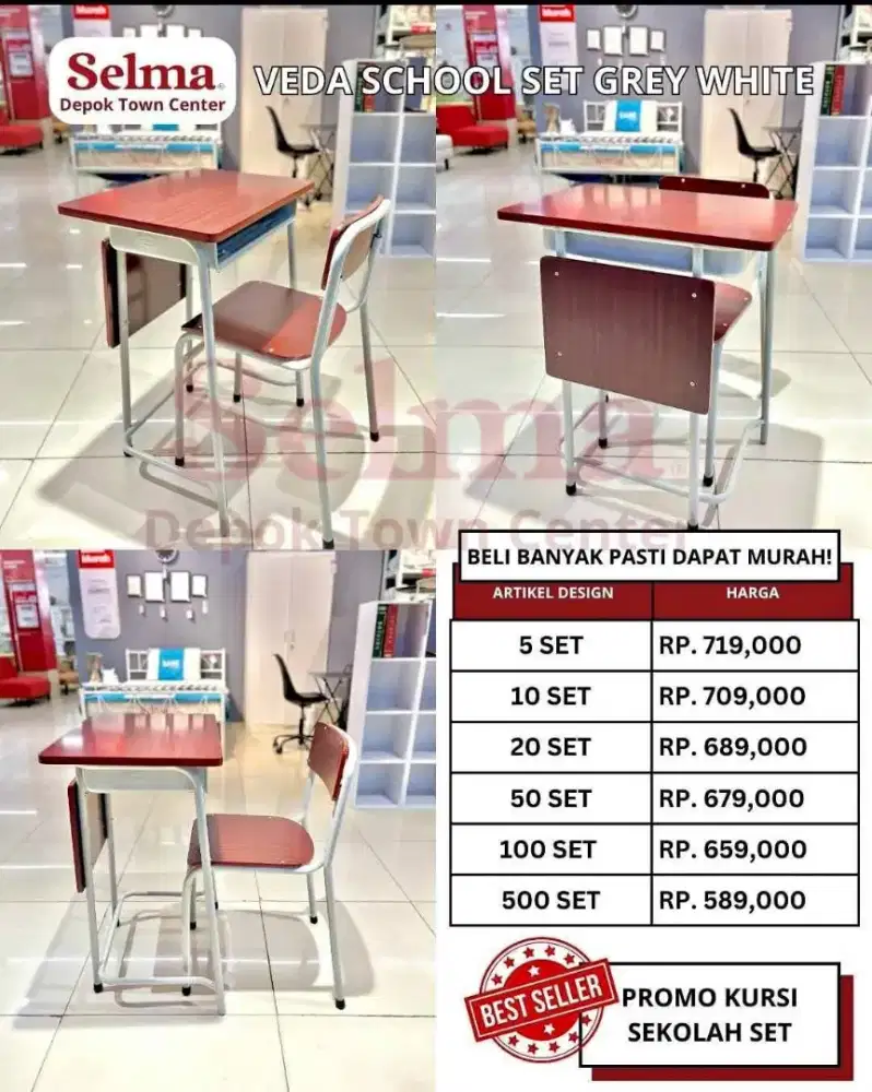 TERLARIS MEJA KURSI BELAJAR SEKOLAH FREE ONGKIR DAN PEMASANGAN