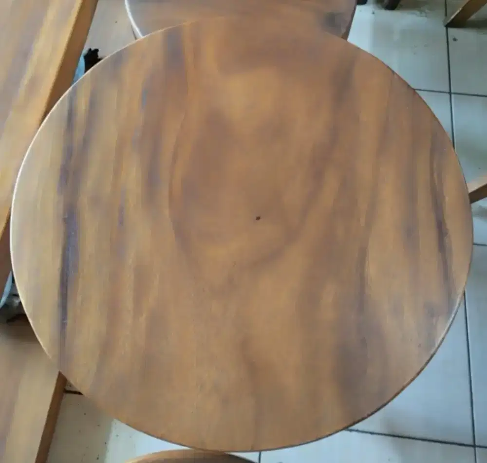 Set Meja tamu teras trembesi kayu utuh