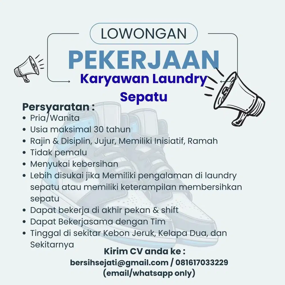 Karyawan Laundry Sepatu
