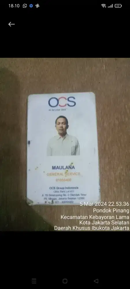 Saya sia kerja bawa mobil sebagai driver