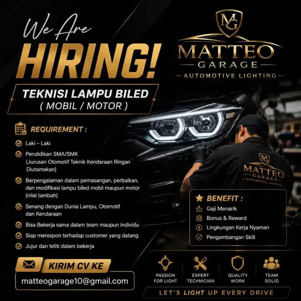 DIBUTUHKAN TEKNISI KELISTRIKAN DAN PEMASANGAN BILED