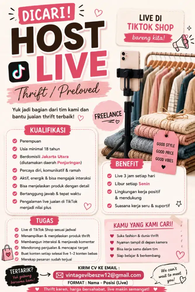Open Recruitment Host Live Tiktok