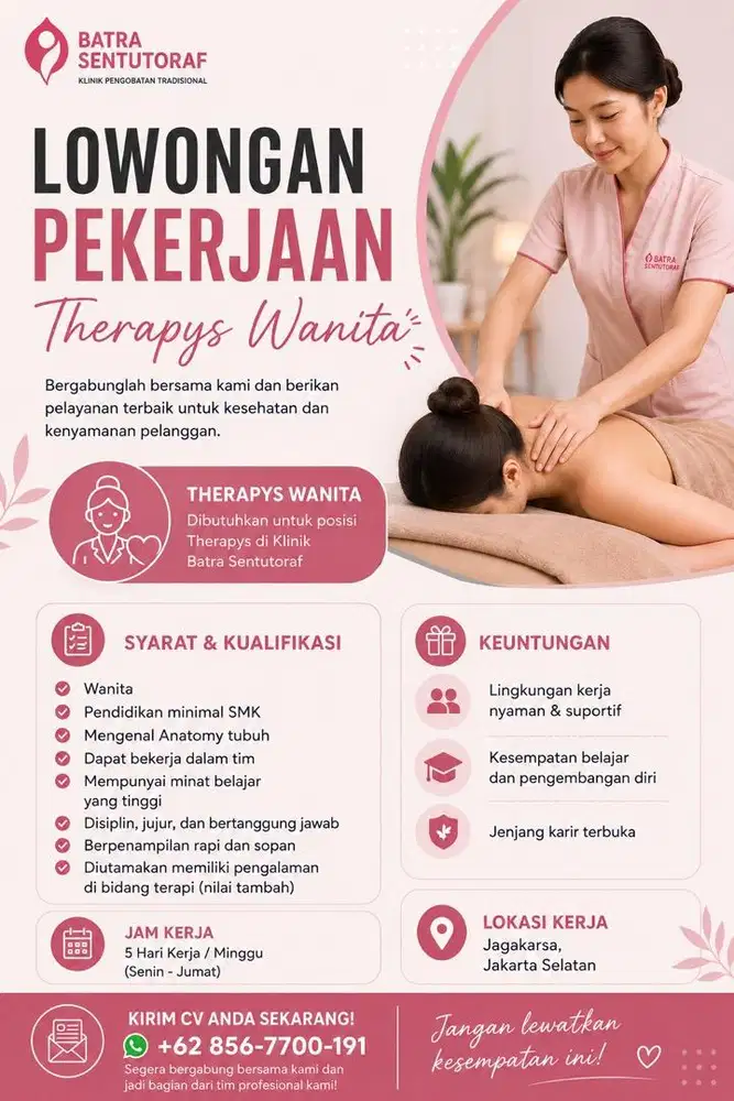 Lowongan kerja Terapys Wanita - batra sentutoraf