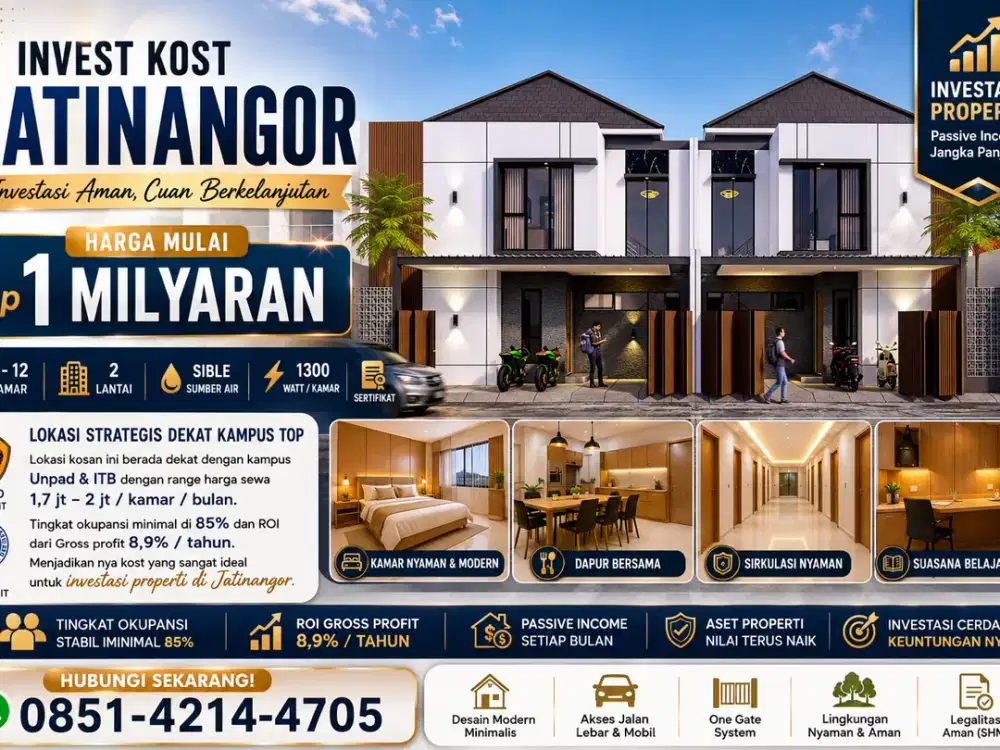 DIJUAL KOST INVESTASI MENJANJIKAN HANYA 2 MENIT DARI UNPAD