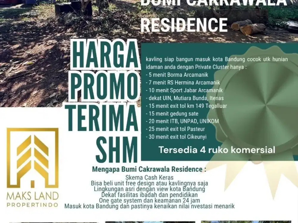 KAVLING MURAH SIAP BANGUN SHM DI SINDANGJAYA MANDALAJATI ARCAMANIK VIEW BANDUNG