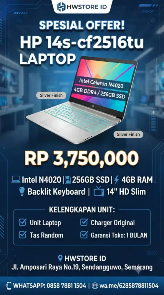 Laptop HP 14s - Siap Pakai, Performa Handal!