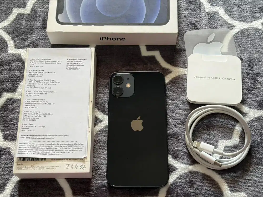 iPhone 12 Mini 128Gb Black iBox Fullset Original No Minus COD Bandung