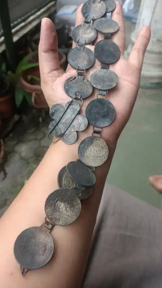 Ikat Pinggang Koin Kuno Vintage / Ikat Pinggang Etnik Koin Ned Indie