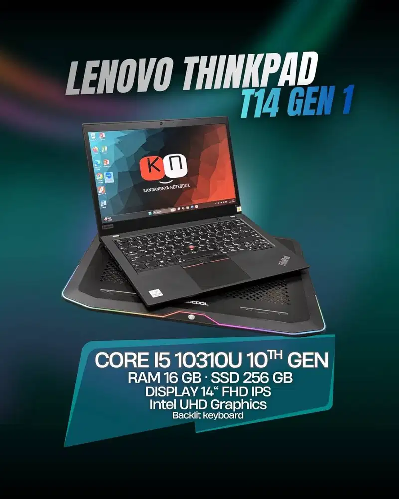 Lenovo Thinkpad T14 Gen1 Core i5 10310U RAM 16GB 256GB Layar 14inch