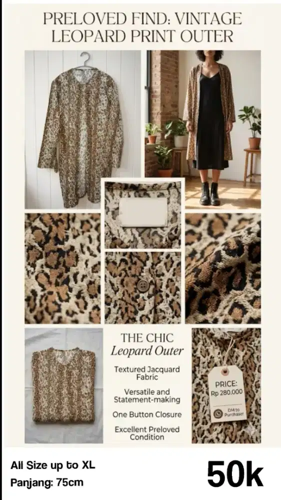 Preloved Vintage Leopard Print Outer