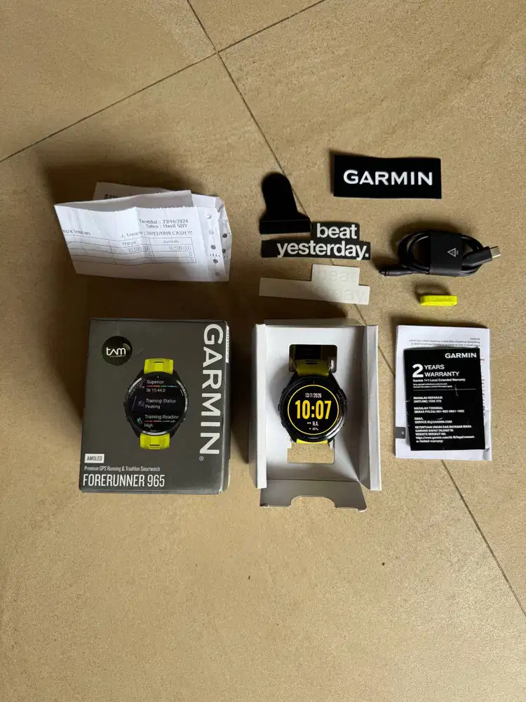 Jam Tangan Garmin Forerunner 965 Yellow Mulus