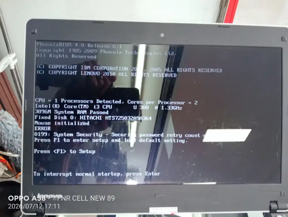 Laptop Lenovo Thinkpad edge Ram 4