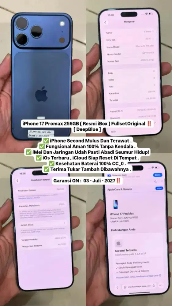 Iphone 17 Promax 256 IBOX Fullset Original