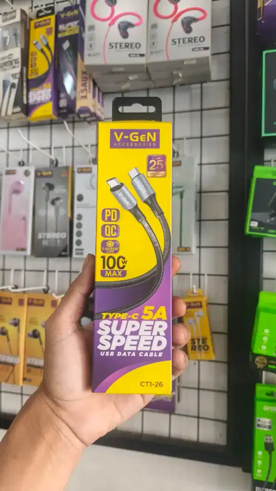 KABEL DATA TYPE C TO C 100W V-GEN CT1-26