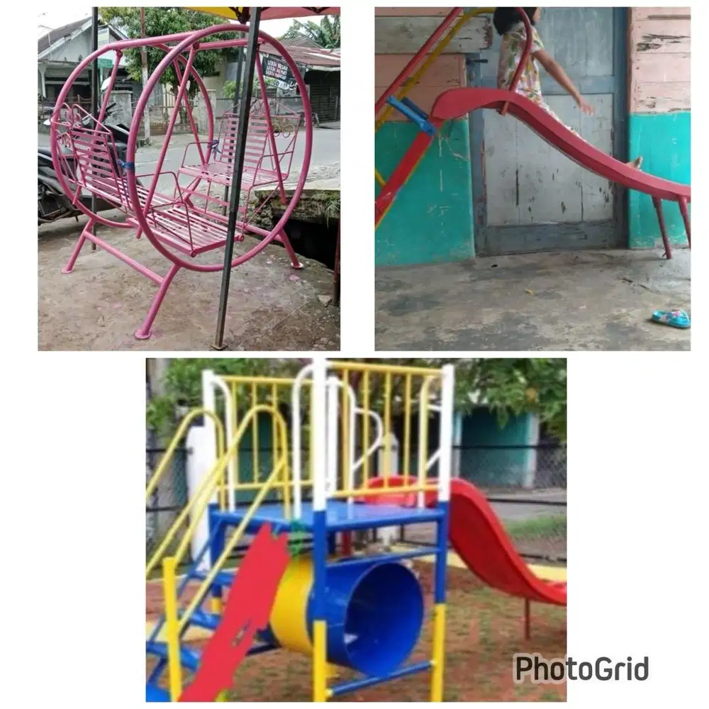 Perosotan , ayunan, jungkat jungkit, playground, mainan anak TK