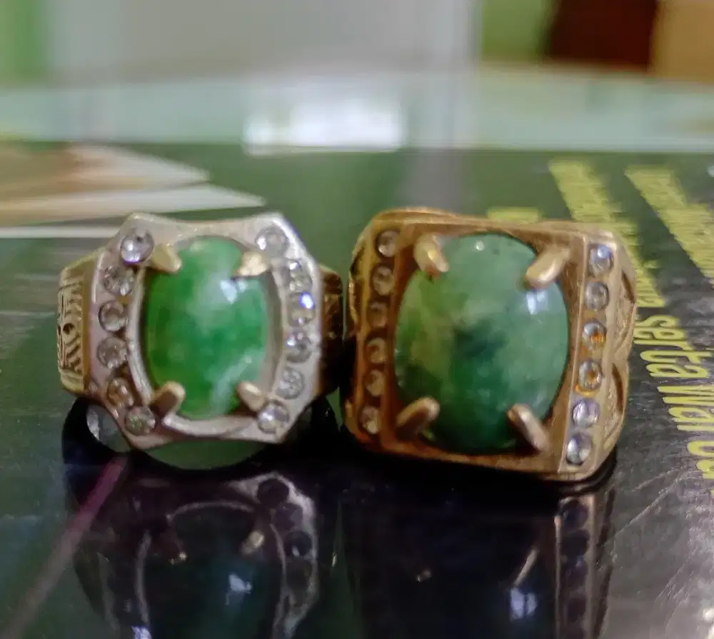 Couple Rings Giok Crystal Vintage.