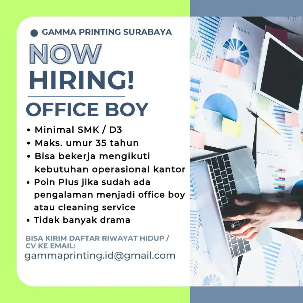 Lowongan kerja Office Boy atau Cleaning Service Surabaya Timur