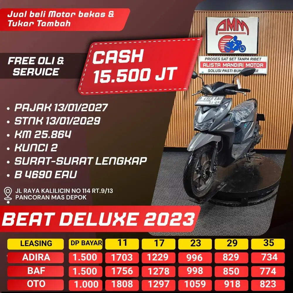 BEAT DELUXE 2023 PAJAK HIDUP KUNCI 2 SPAYLATER CC CASH / KREDIT ALISTA