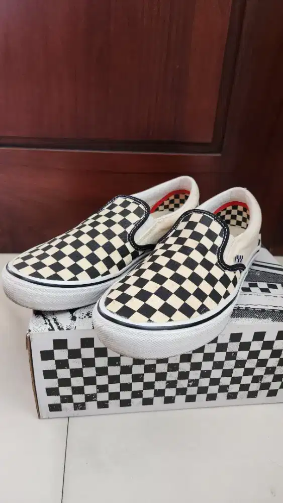 Sepatu Vans Slip On Checkerboard Pop Cush Original
