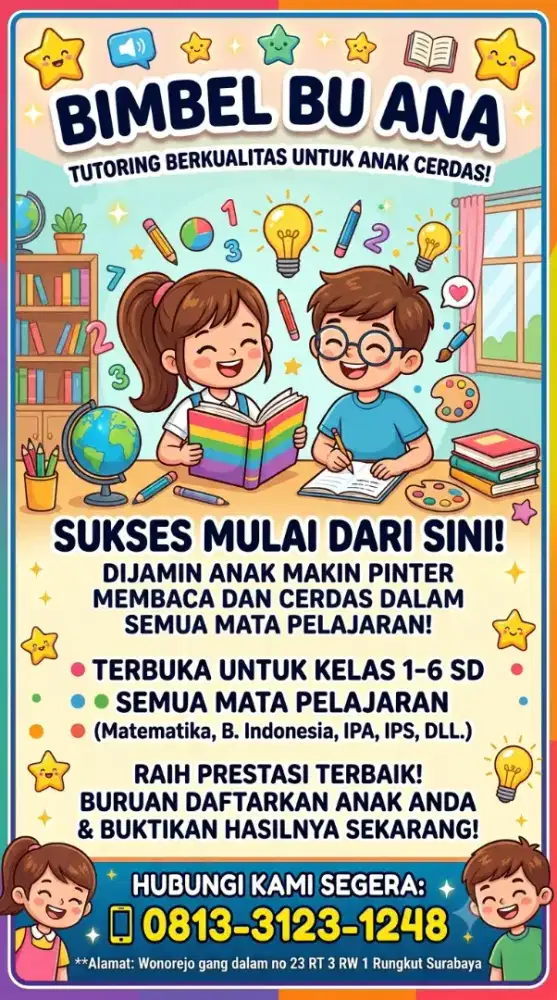 Bimbel Bu ANA siap cerdaskan anak