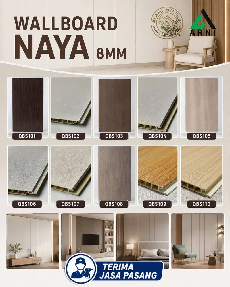 Wallboard NAU/Ukuran 8mm/Dekorasi Dinding/Anti Rayap