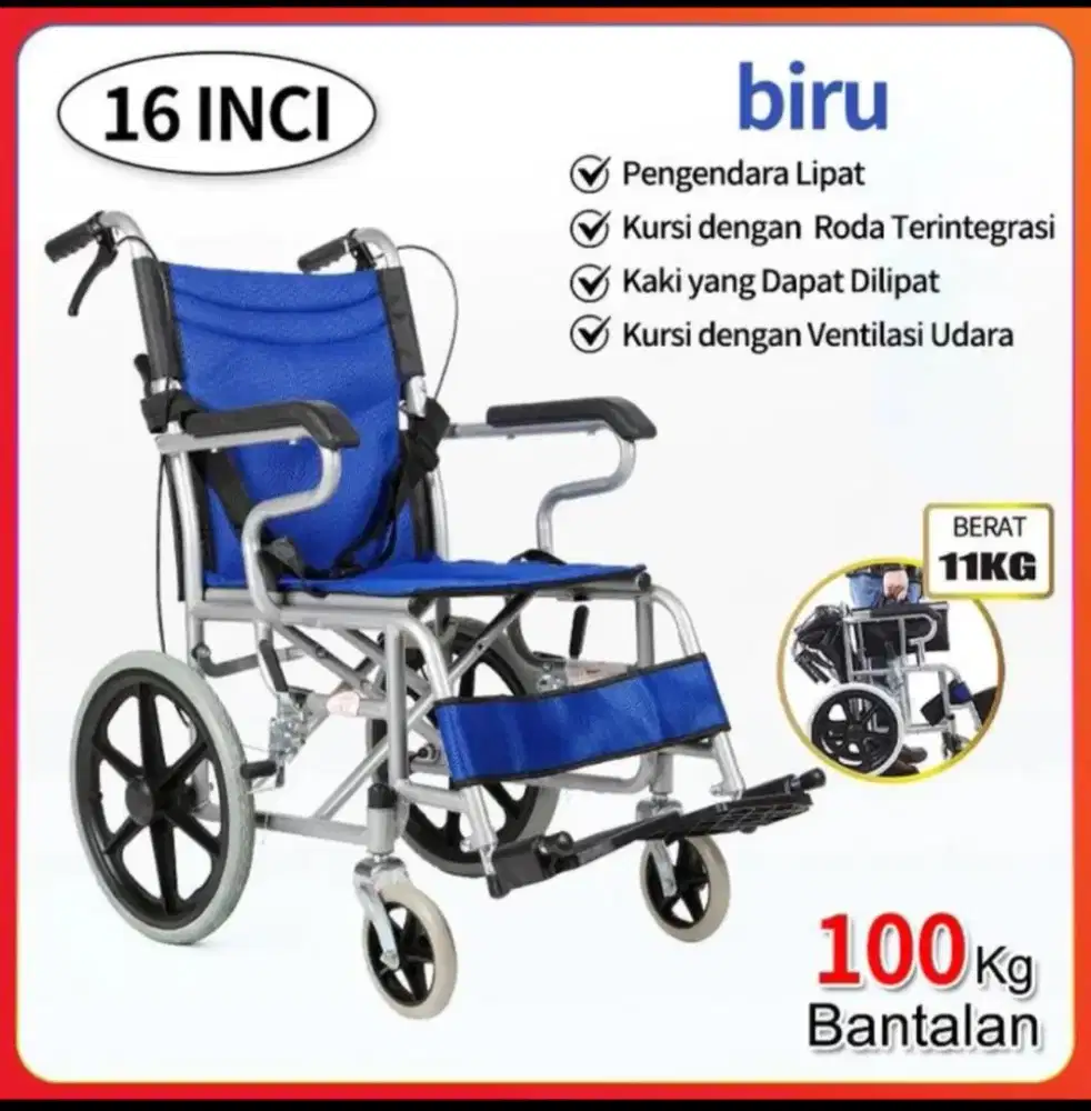 KURSI RODA TRAVEL LIPAT BARU 1 KALI PEMAKAIAN