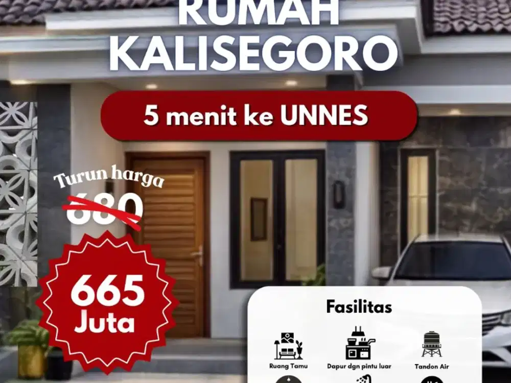 Rumah murah proses bangun 3 menit dari UNNES gunungpati turun harga