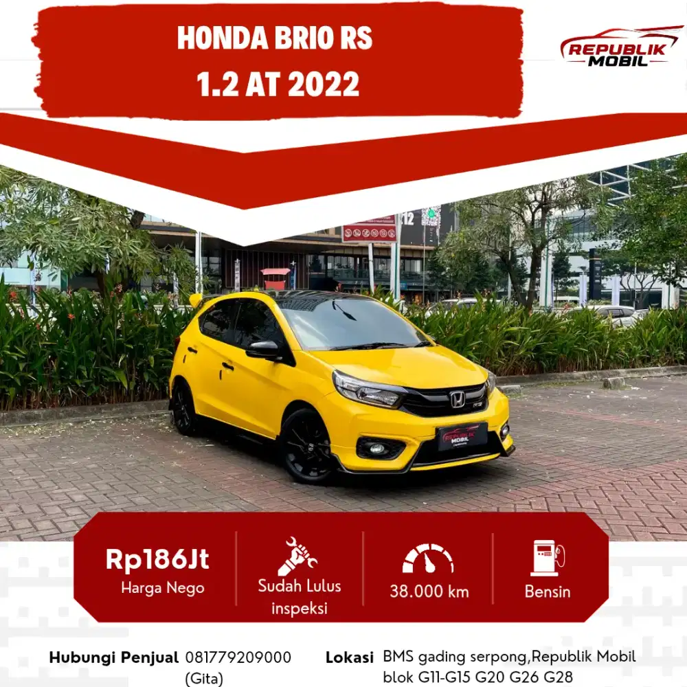 Honda Brio RS 1.2 CVT 2022 MOBIL IRIT
