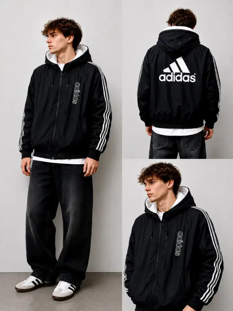 Adidas Vintage 90s Nilon Big Logo Model Boxy
