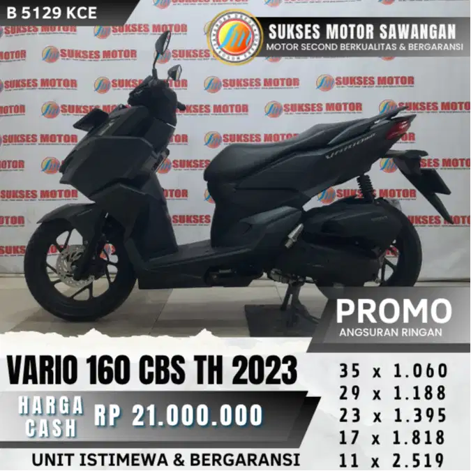 ISTIMEWA VARIO 160 CBS TH 2023 HITAM MULUS BISA CASH KREDIT BERGARANSI