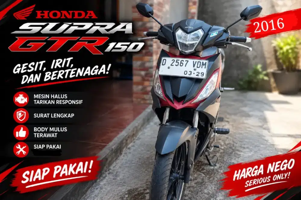 Dijual Honda Supra GTR 150 (2016) Body Mulus Surat Lengkap
