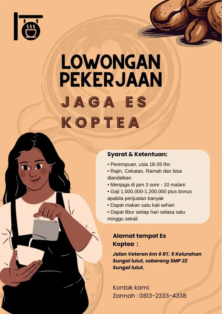 Lowongan kerja sore-malam jaga Es Koptea