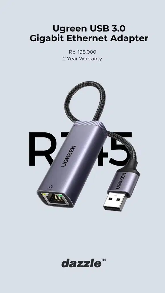 USB ETHERNET ADAPTER UGREEN GARANSI 2 TAHUN