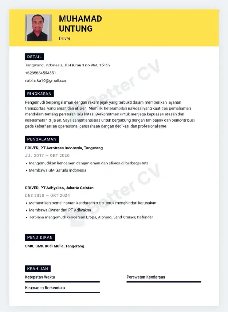 Mencari pekerjaan driver