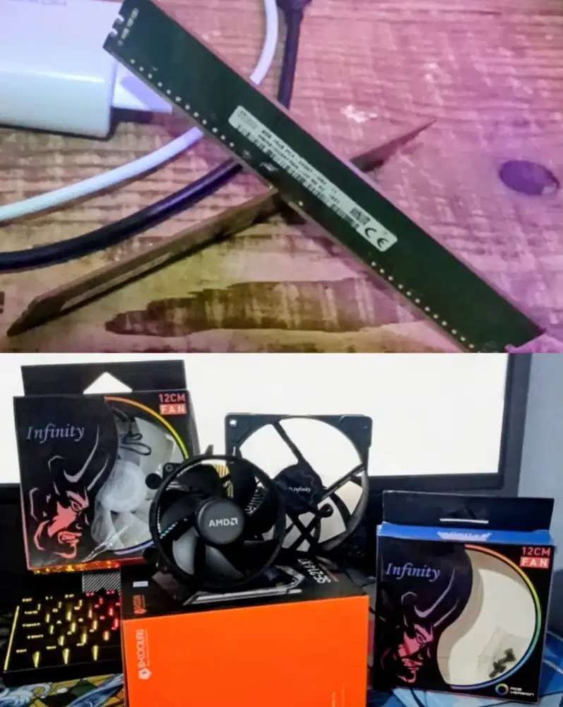 [SEPAKET] RAM DDR4 8x2gb 2400mhz + FAN CPU COOLER AMD + FAN CASE PC