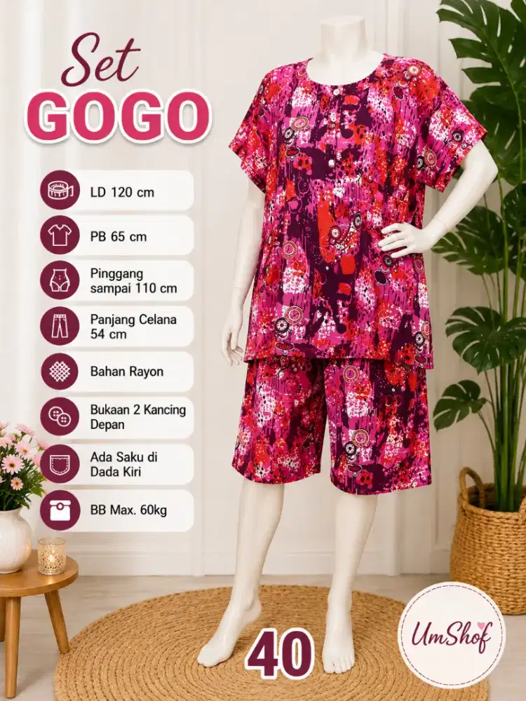 Set Gogo Rayon Wanita LD 120 Busui Friendly