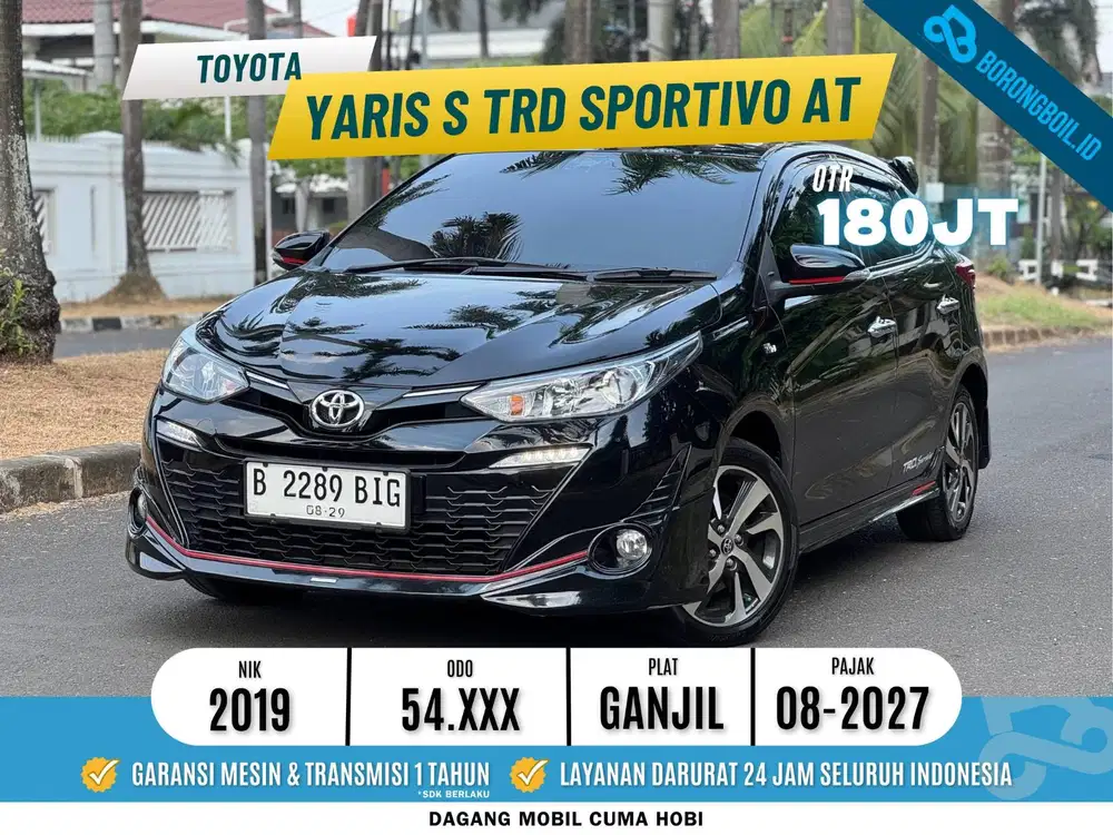 KM LOW !! TOYOTA YARIS S TRD SPORTIVO AT 2019 ATTITUDE BLACK MICA