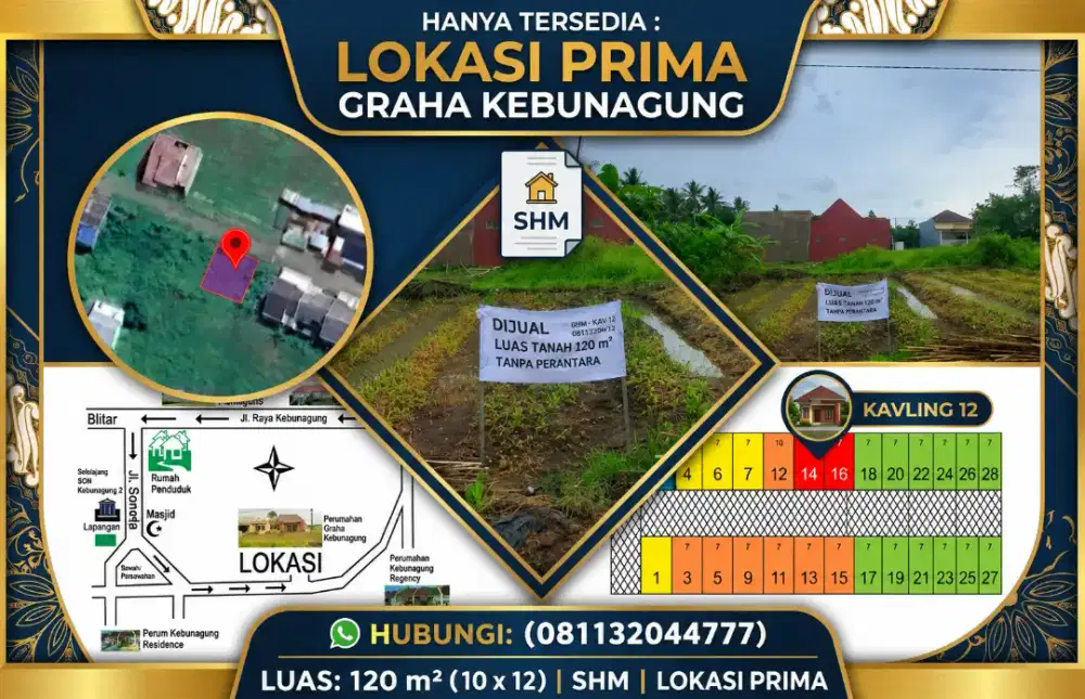 Kavling Siap Bangun Graha Kebunagung Malang | SHM | 120 m² | Strategis
