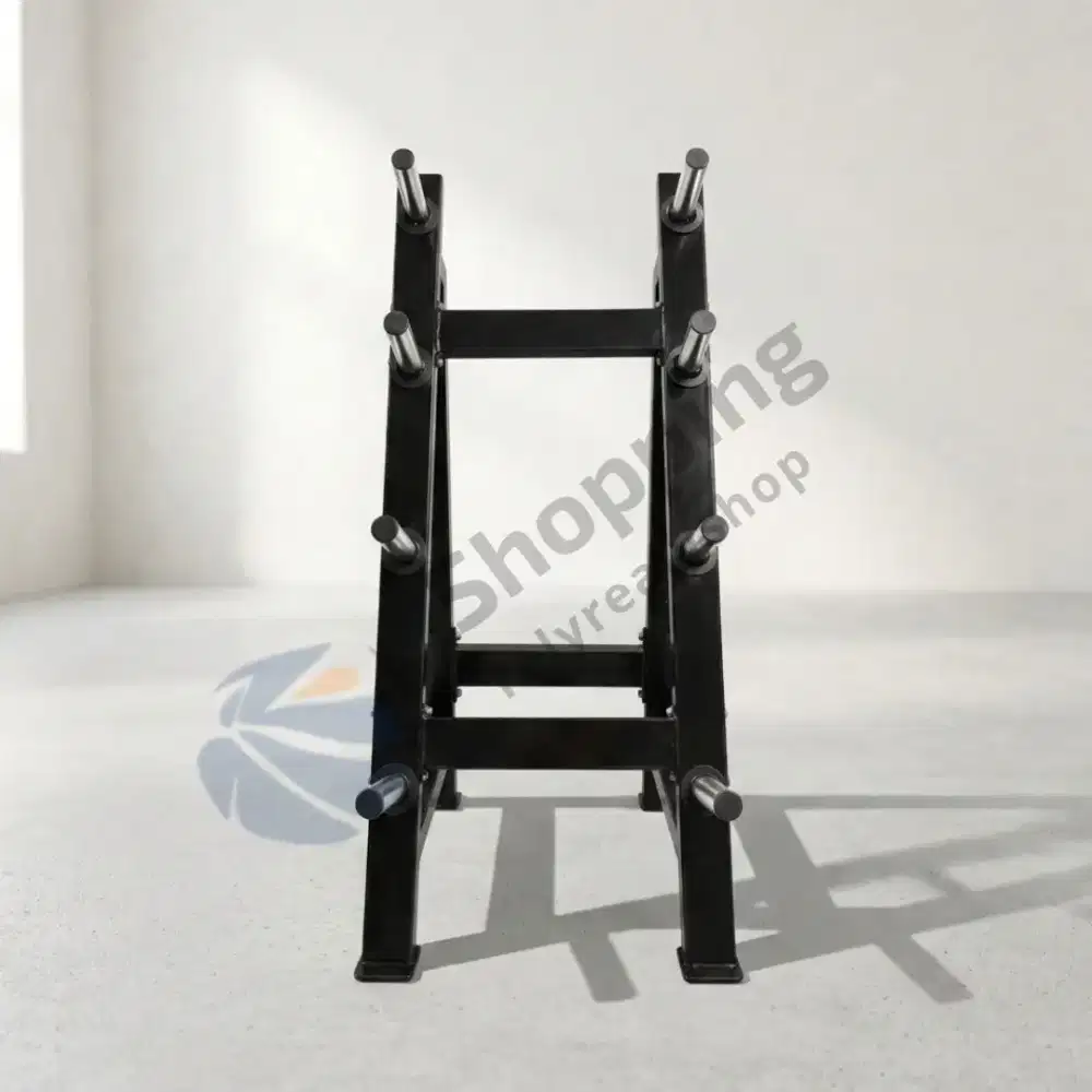 Bumper Plates Rack Tempat Piringan Beban Barbell Plate Gym Premium