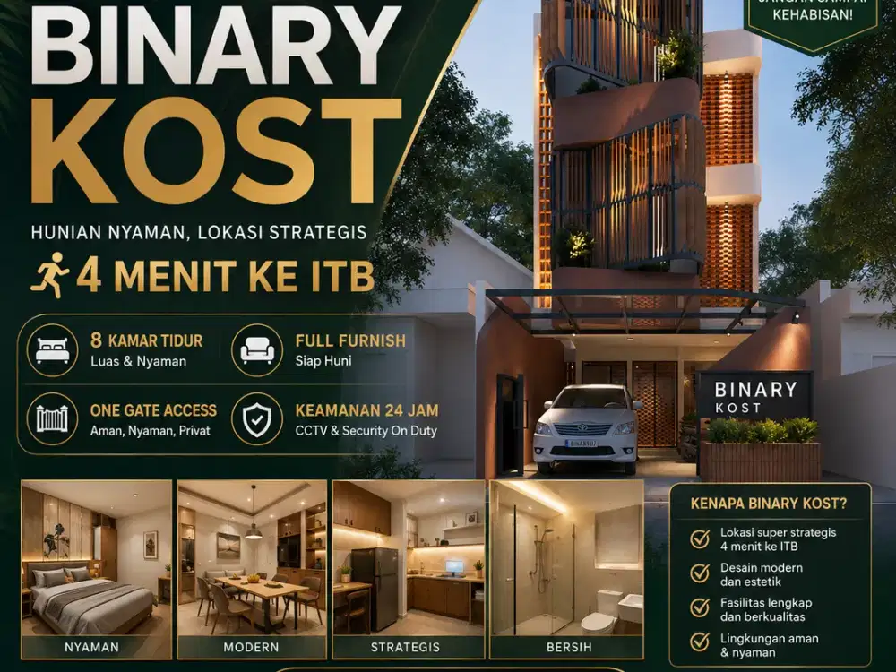 1 Unit Terakhir! Kost Exclusive 8 Kamar, 4 Menit ke ITB & UNPAD