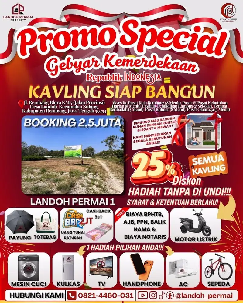 KAVLING SIAP BANGUN SEMUA DISKON 25% - LANDOH PERMAI 1 - REMBANG