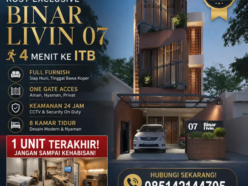 Investasi Kost Exclusive 8 Kamar, Hanya 4 Menit ke ITB dan UNPAD