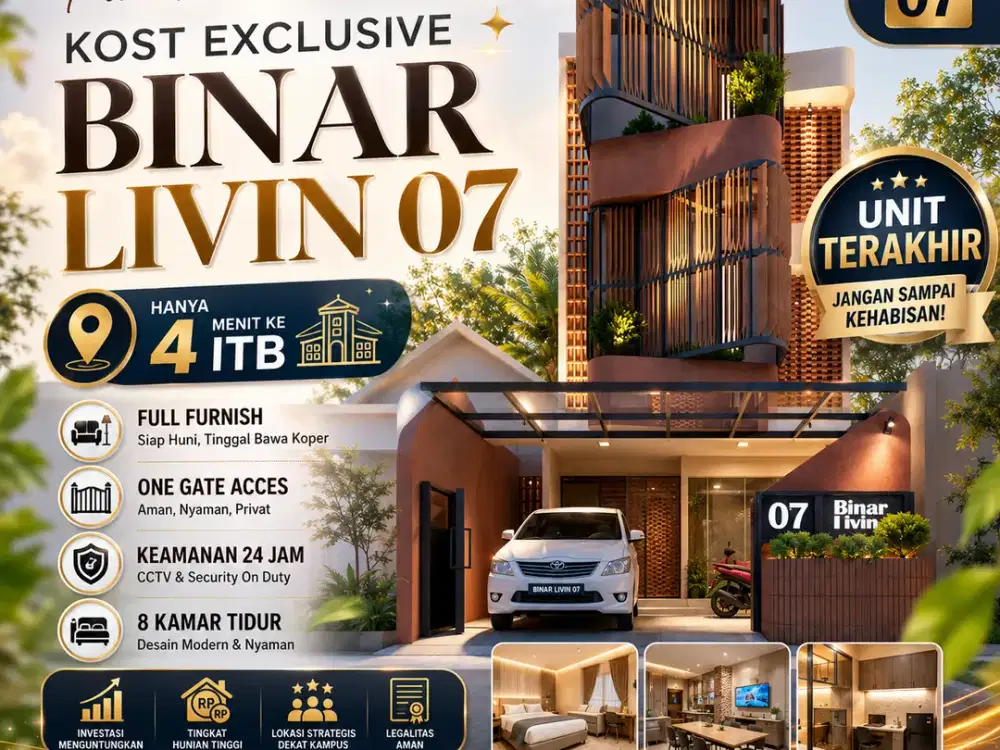 Langka! Dijual Kost Full Furnish 8 Kamar, Siap Huni & Siap Usaha